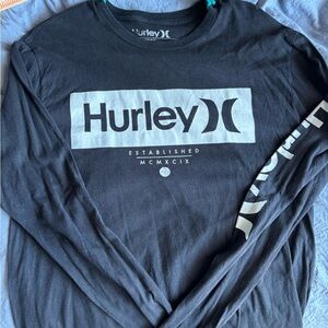 Hurley Black Longsleeve Shirt Men’s Medium Sleeve Design Established MCMXCIX